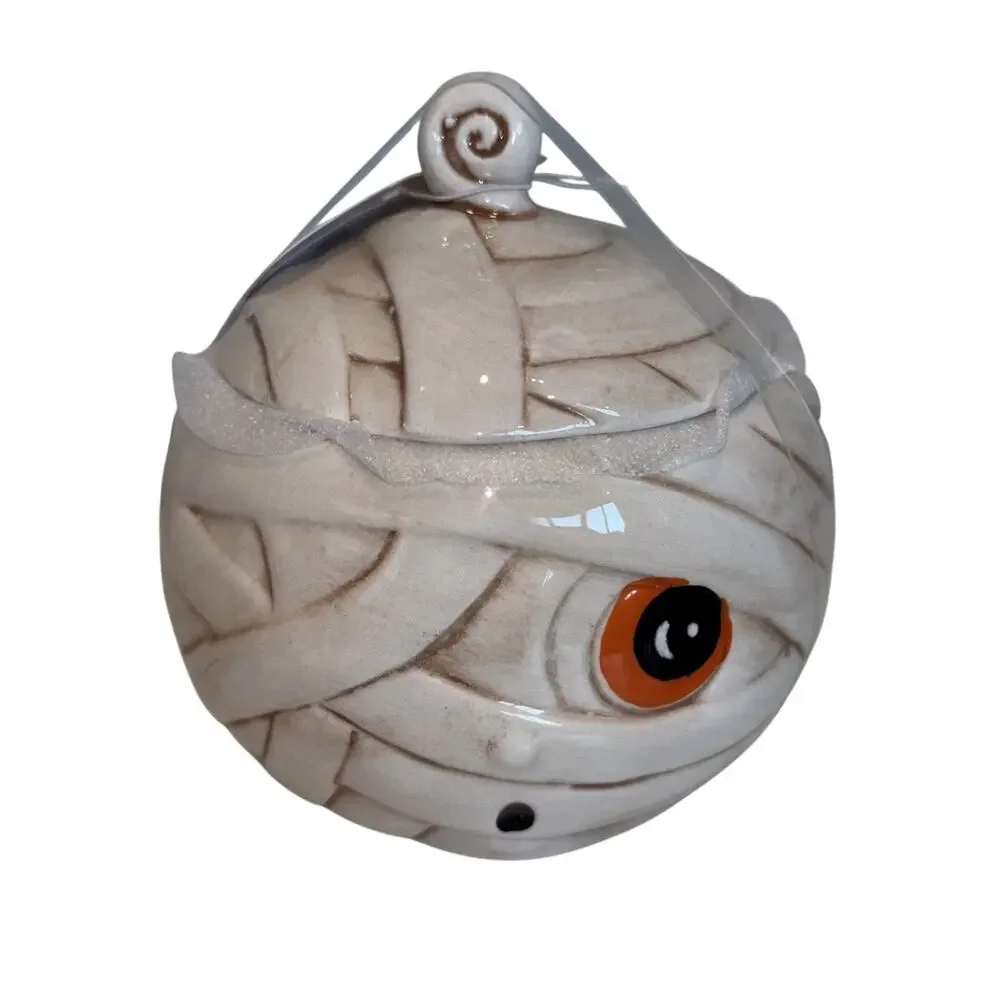 Johanna Parker Halloween Mummy Boy Small Covered Jar Canister Bowl